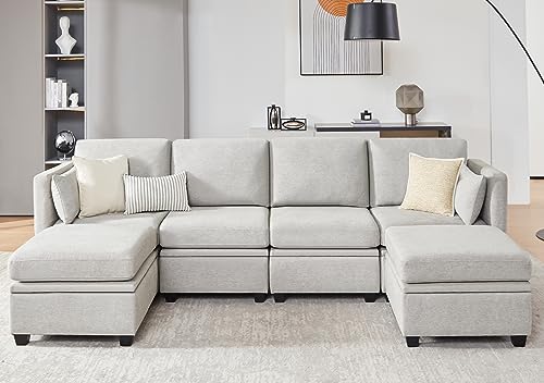 WETRUE Convertible U-Shaped Modular Sectional Sofa