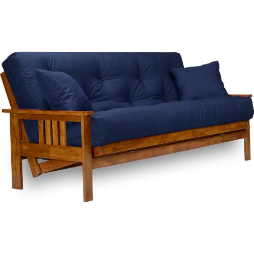 Stanford Full Size Futon Set with Navy Cover