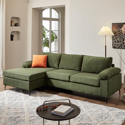 XIZZI 100" Corduroy L-Shaped Sectional Sofa