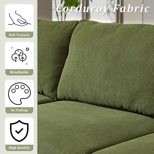 XIZZI 100" Corduroy L-Shaped Sectional Sofa