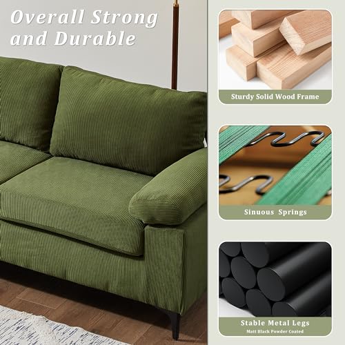 XIZZI 100" Corduroy L-Shaped Sectional Sofa