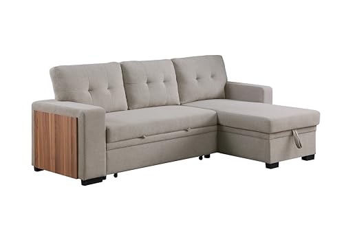 Light Gray L-Shaped Sofa with Storage & USB Port
