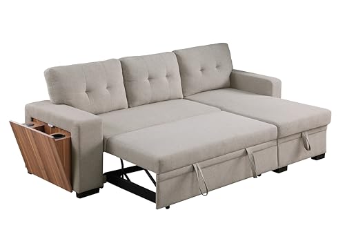 Light Gray L-Shaped Sofa with Storage & USB Port