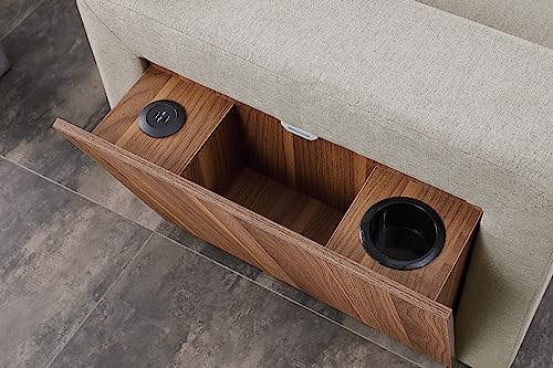Light Gray L-Shaped Sofa with Storage & USB Port