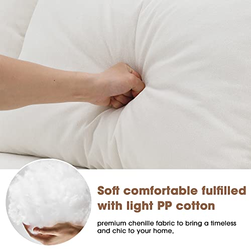 Beige Modular L-Shaped Sofa with Pillows