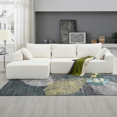 Modern L Shaped Chenille Sectional Sofa Couch