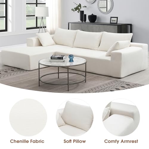 Modern L Shaped Chenille Sectional Sofa Couch