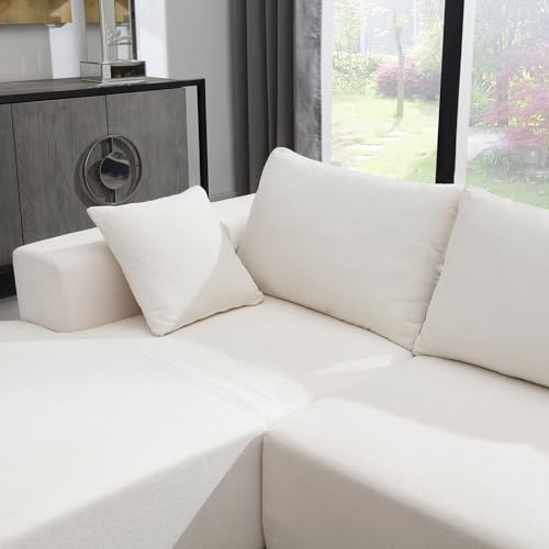 Modern L Shaped Chenille Sectional Sofa Couch