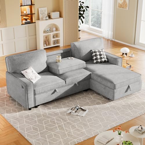 LUMISOL L-Shaped Convertible Sleeper Sofa Bed