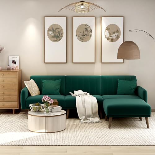 Stylish 105" L-Shaped Velvet Sectional Sofa Set