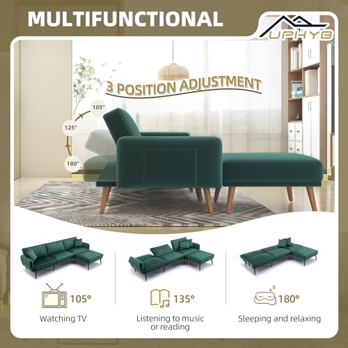 Stylish 105" L-Shaped Velvet Sectional Sofa Set