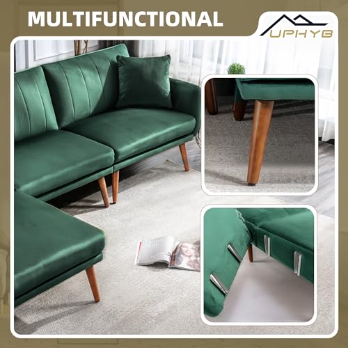 Stylish 105" L-Shaped Velvet Sectional Sofa Set