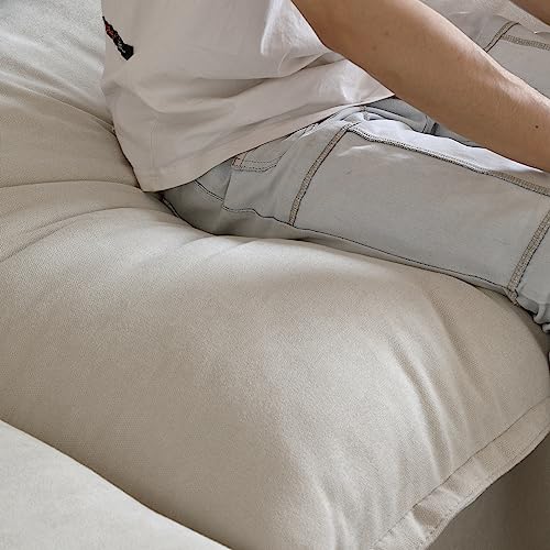 Beige L-Shaped Modular Sectional Sofa with Chaise