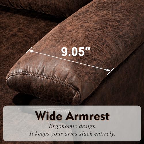 Chocolate Brown L-Shaped Sectional Sofa with Chaise