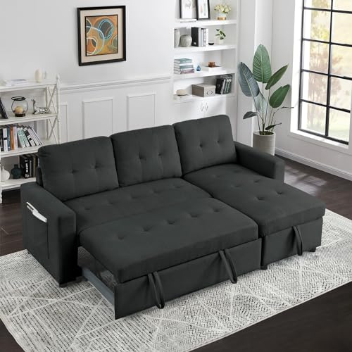 Reversible Sleeper Sectional Sofa with Storage Chaise