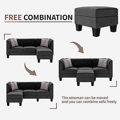 JAMFLY 79" L-Shaped Sectional Sofa for Small Spaces