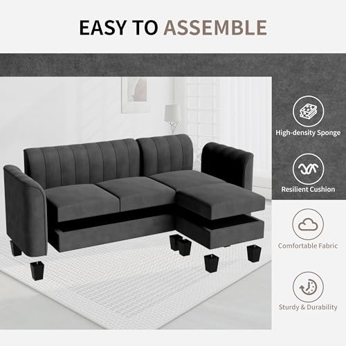 JAMFLY 79" L-Shaped Sectional Sofa for Small Spaces