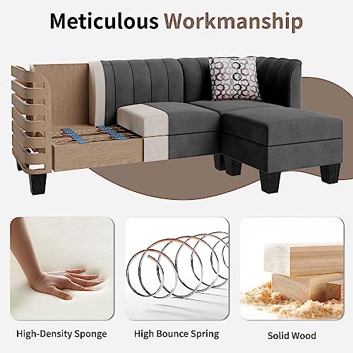 JAMFLY 79" L-Shaped Sectional Sofa for Small Spaces