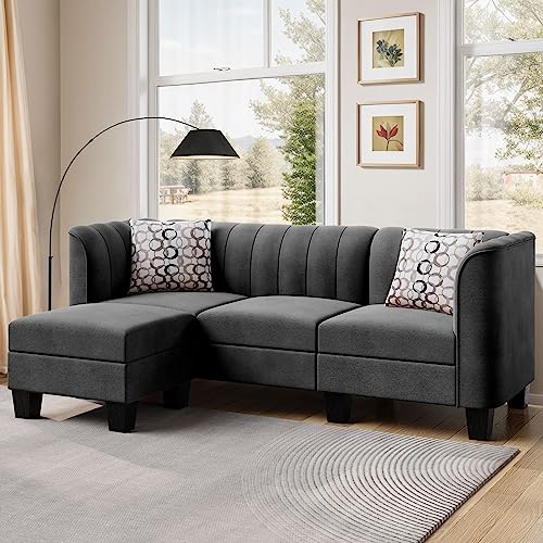 JAMFLY 79" L-Shaped Sectional Sofa for Small Spaces
