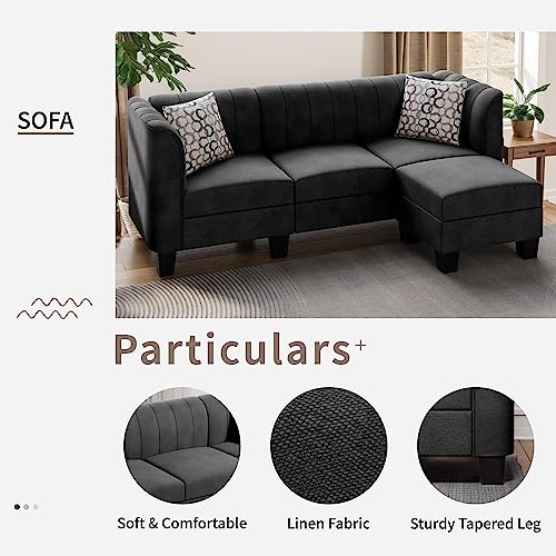 JAMFLY 79" L-Shaped Sectional Sofa for Small Spaces