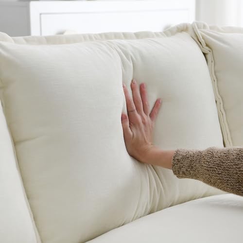 Modern Chenille L-Shaped Sectional Sofa - Beige