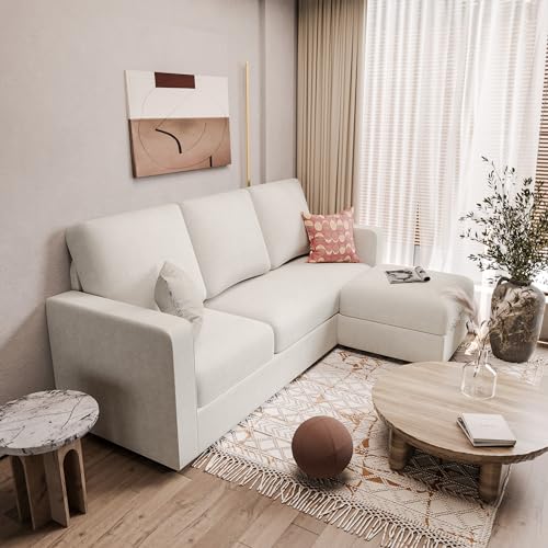 JUMMICO L-Shaped Convertible Sofa in Light Gray