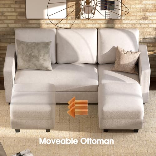 JUMMICO L-Shaped Convertible Sofa in Light Gray