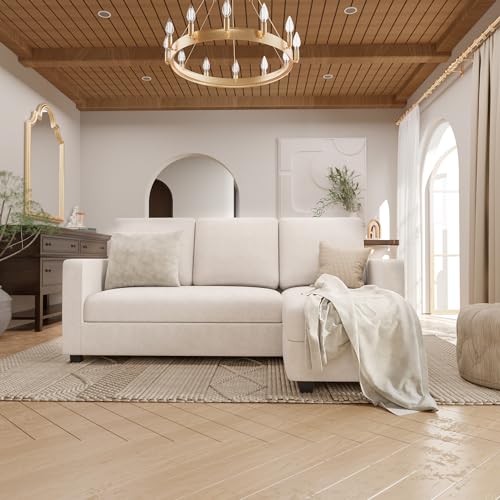 JUMMICO L-Shaped Convertible Sofa in Light Gray