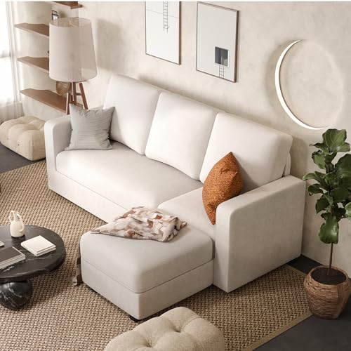 JUMMICO L-Shaped Convertible Sofa in Light Gray