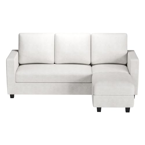 JUMMICO L-Shaped Convertible Sofa in Light Gray