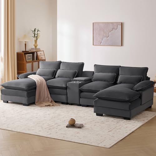 Neylory Modern U-Shaped Velvet Sectional Sofa
