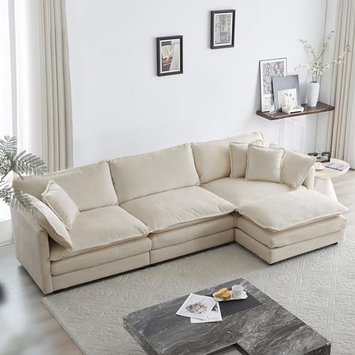 111.4" Modern L-Shaped Modular Sofa Set