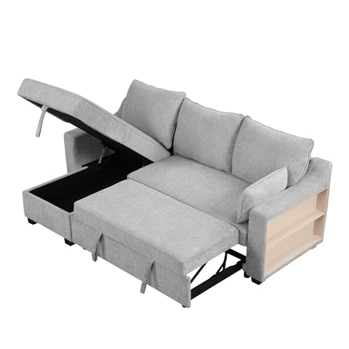 LUMISOL 90" Convertible Sleeper Sofa with Chaise