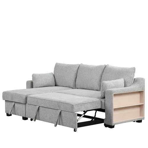 LUMISOL 90" Convertible Sleeper Sofa with Chaise