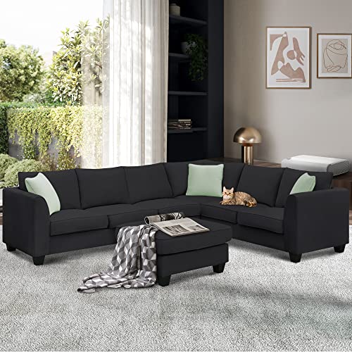 Merax Large U-Shape Sectional Sofa Set with Ottoman