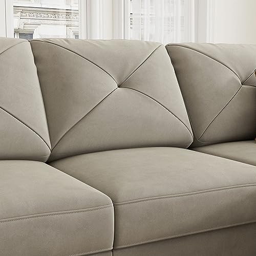 HONBAY U-Shaped Convertible Sofa with Ottomans