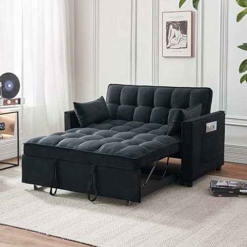 Convertible Sofa Bed with Reclining Backrest & Storage