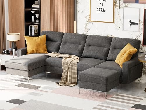 Furniwell U-Shaped Modular Sofa with Ottoman