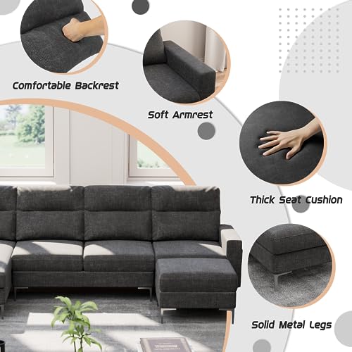 Furniwell U-Shaped Modular Sofa with Ottoman