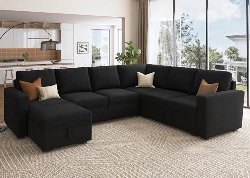 honbay modular sectional sleeper sofa with pull out bed velvet u shaped sectional couch with storage ottoman convertible 7 seater sofa black 1558 - 17 Reasons To Not Ignore Couches For Sale