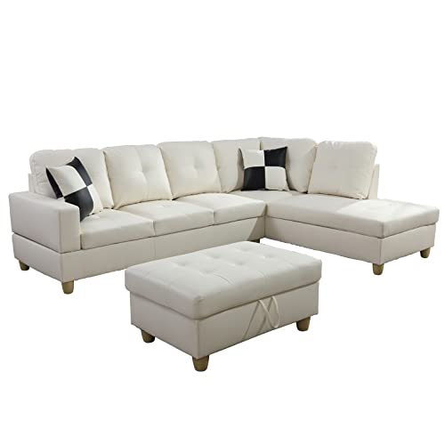 Lostcat White Sectional Sofa - Spacious & Stylish