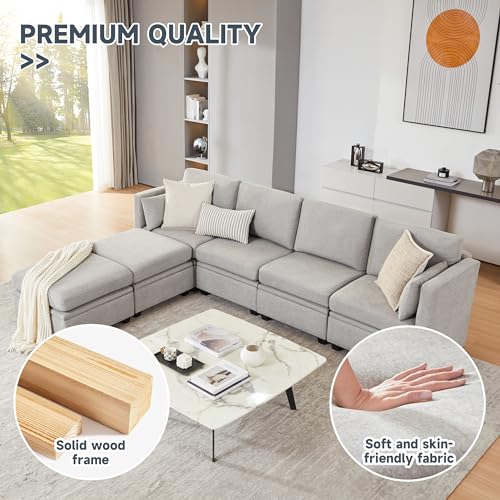 WETRUE Convertible U-Shaped Modular Sectional Sofa