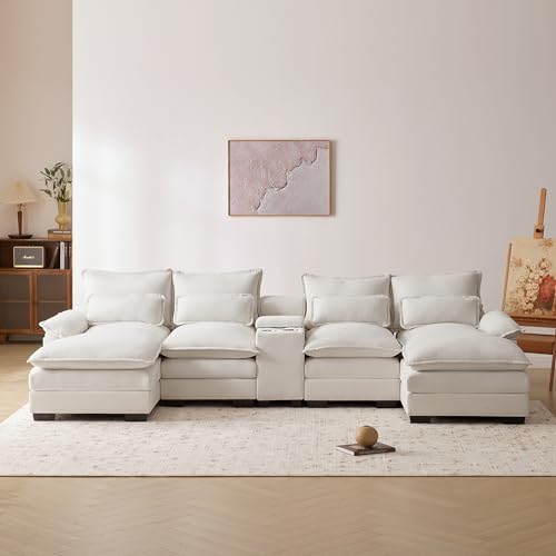Modern U-Shaped 4-Seat Modular Sectional Sofa
