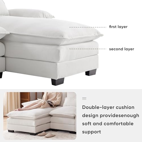 Modern U-Shaped 4-Seat Modular Sectional Sofa