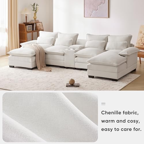 Modern U-Shaped 4-Seat Modular Sectional Sofa