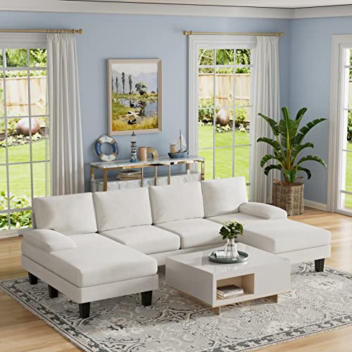 JUMMICO U-Shaped Convertible Sofa with Pillows