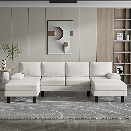 JUMMICO U-Shaped Convertible Sofa with Pillows