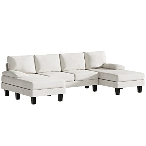 JUMMICO U-Shaped Convertible Sofa with Pillows