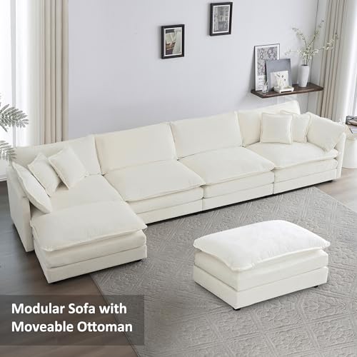 Beige Oversized Modular U-Shaped Sectional Sofa