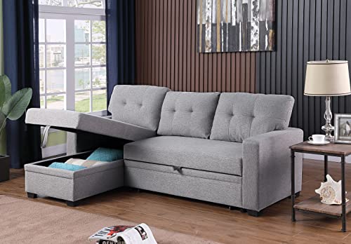 L-Shaped Convertible Sofa with Chaise Lounge
